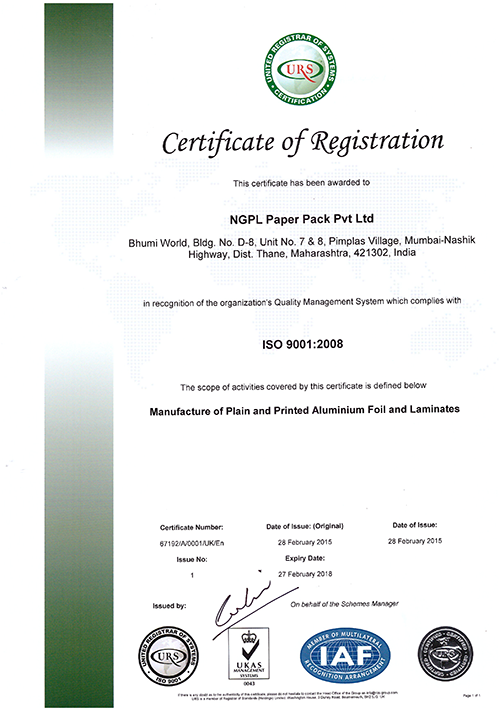 NGPL Paper Pack Certification